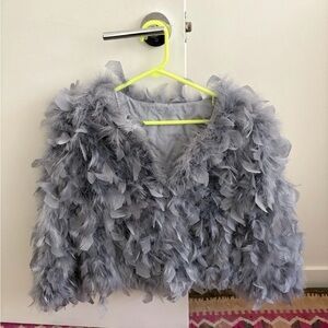 Dusty purple feather Trim Jacket size small